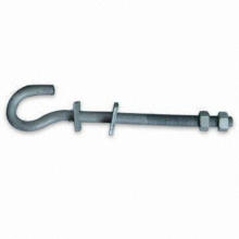 Pigtail Hook with Nut and Washer Support Cable